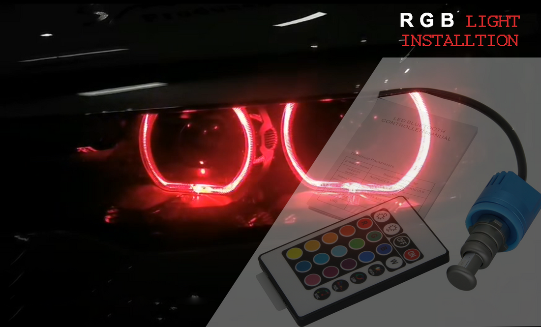 1.How to install the RGB LED light into the headlight to upgrade it ? Follow this link