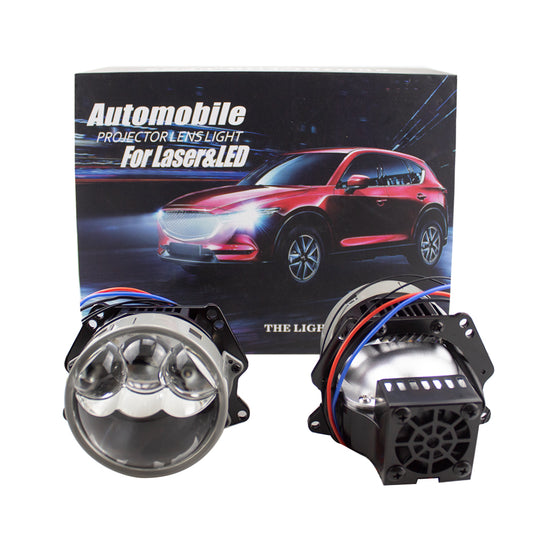 3-inch Tri-laser point LED BI-light lens Retrofit Kit  140W 20,000LM 6000K White Focus Beam Clear Cut Off Line for Headlights Car Motorcycle Headlight Retrofit