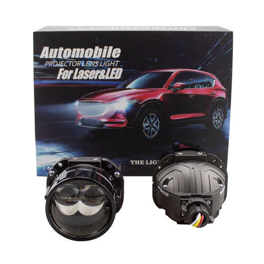 2.5-inch dual direct High beam LED BI-light lens  Car Headlight Retrofit 75W 13500LM 6000K-Focus Beam with Sharp Cut off Line No Blind Oncoming Car, Upgrade LED Bi-light Projector Lens