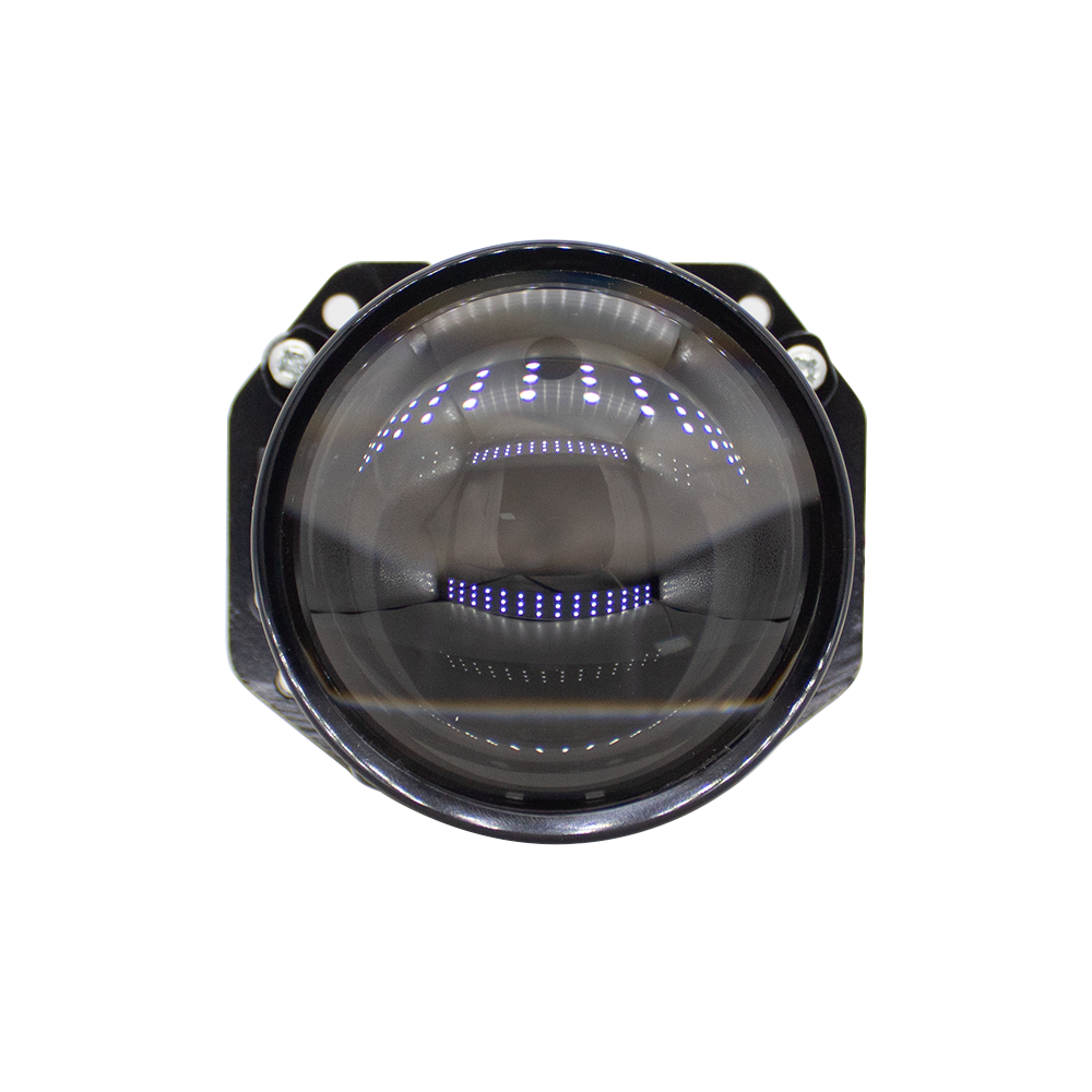 2 pieces Duemgs 2.5-Inch LED Mini Projector Lens,Car Headlight Retrofit 55W 5000LM 6000K-Focus Beam with Sharp Cut off Line No Blind Oncoming Car, Upgrade LED Bi-light Projector Lens