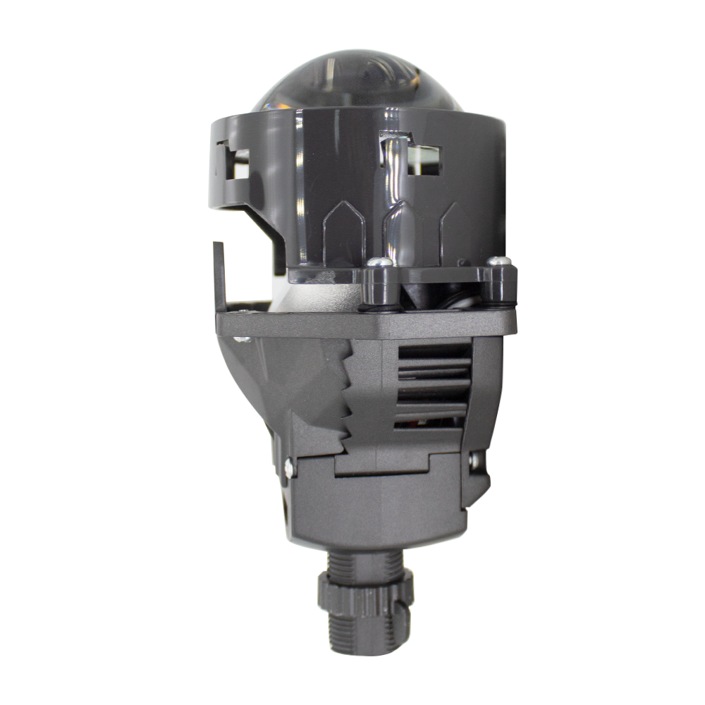 2 pieces 3-inch Grey Warrior double cup BI-light LED lens low and high beam Car Headlight Retrofit 65W 12000LM 6000K-Focus Beam with Sharp Cut off Line No Blind Oncoming Car, Upgrade LED Bi-light Projector Lens