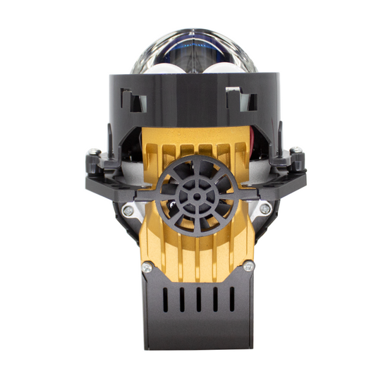 3-inch double cup+fan+laser LED BI-light lens kit  Car Headlight Retrofit 65W 13000LM 6000K-Focus Beam with Sharp Cut off Line No Blind Oncoming Car, Upgrade LED Bi-light Projector Lens