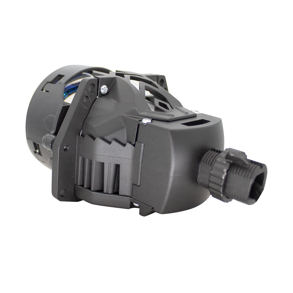 2 pieces 3-inch Grey Warrior double cup BI-light LED lens low and high beam Car Headlight Retrofit 65W 12000LM 6000K-Focus Beam with Sharp Cut off Line No Blind Oncoming Car, Upgrade LED Bi-light Projector Lens