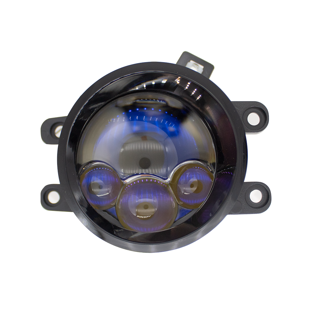 3-inch flat LED fog lamp BI-light lens with fan kit fog light Retrofit 55W 5000LM 6000K-Focus Beam with Sharp Cut off Line No Blind Oncoming Car, Upgrade LED Bi-light Projector Lens