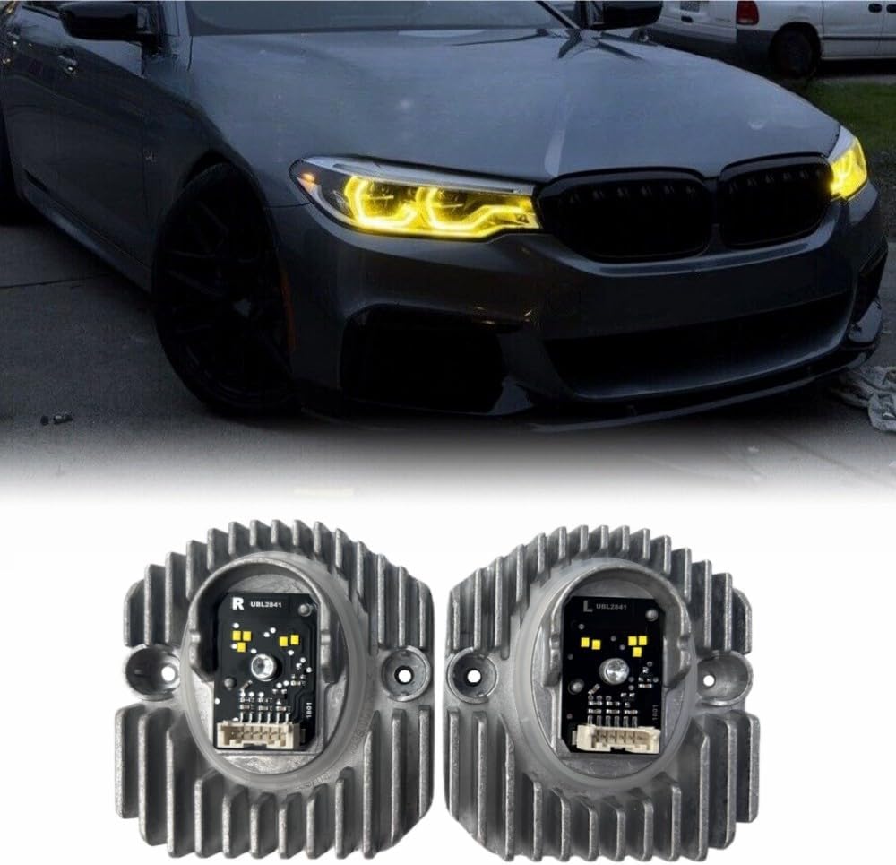 LED Daytime Running Light Module Set For BMW F90 M5 G30 G38 530i 540i M550iX 2018-2020 LED Boards Daytime Running Light Chips Left & Right Yellow DRL Angel Eyes LED Boards 63117214939 63117214940