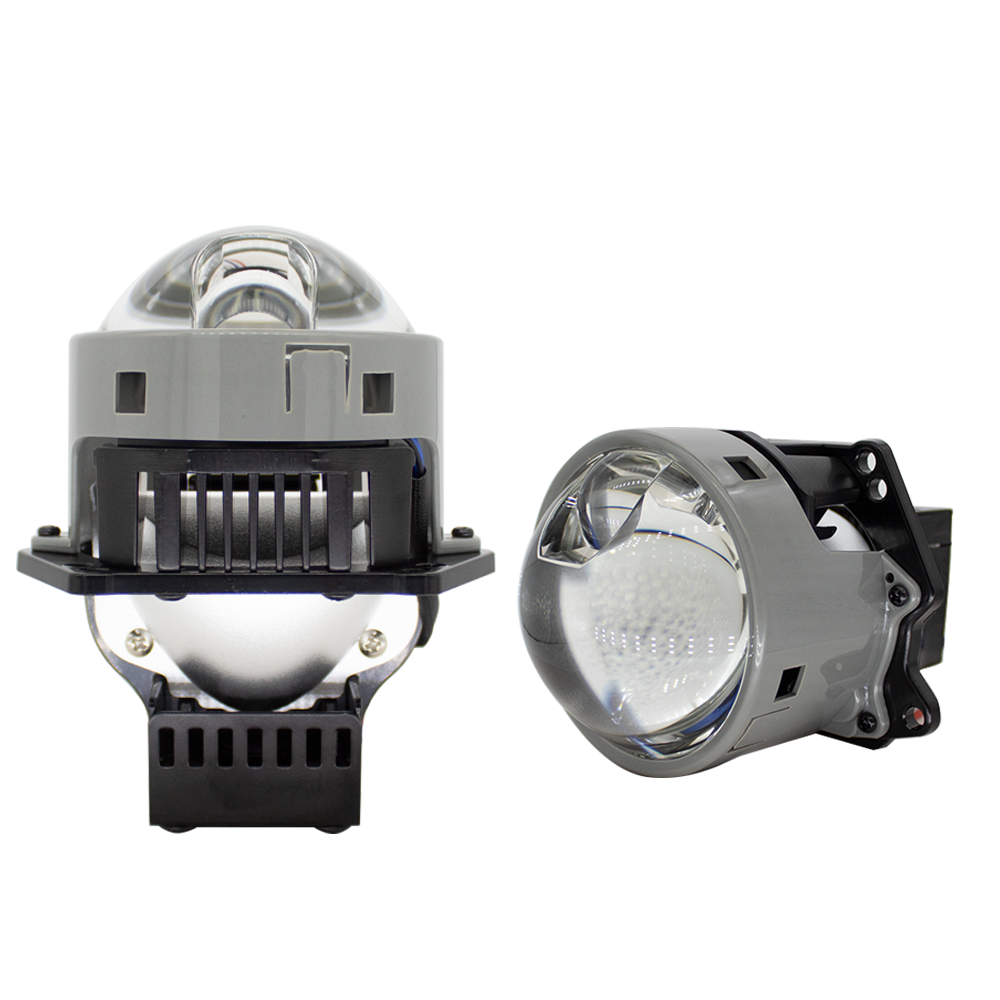 3-inch ONE laser point LED BI-light lens Projector Lens with Dual Reflector Headlight Retrofit Kit-100W 9000 LM 6000K White Focus Beam Clear Cut Off Line fit Car Headlight