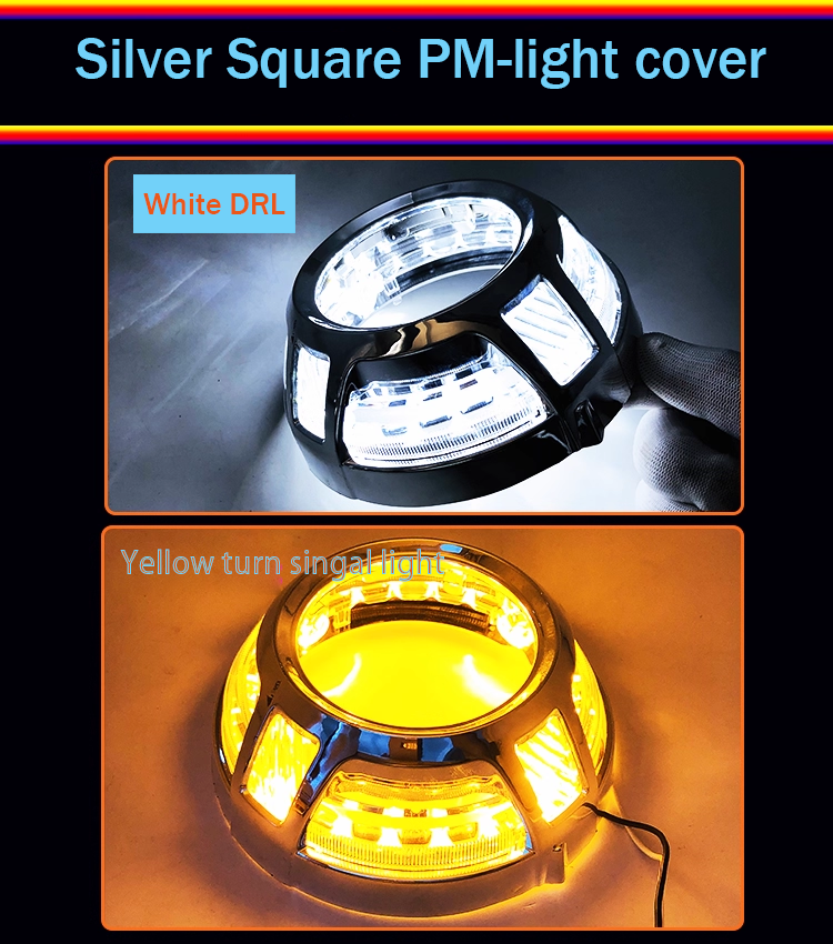 2X Headlight LED Angel Eye light shade Palamera-style crystal cover For 2.5" 3.0" Bi xenon Projector Len Hella3 5 Q5 Covers Bezels