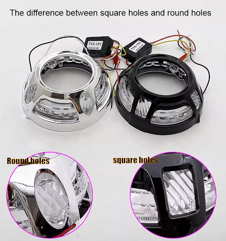 2X Headlight LED Angel Eye light shade Palamera-style crystal cover For 2.5" 3.0" Bi xenon Projector Len Hella3 5 Q5 Covers Bezels