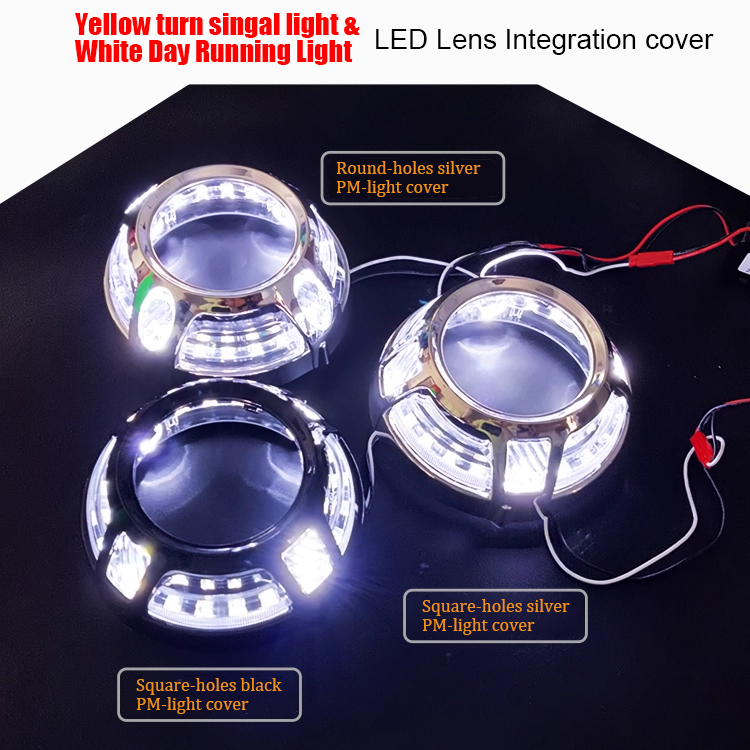 2X Headlight LED Angel Eye light shade Palamera-style crystal cover For 2.5" 3.0" Bi xenon Projector Len Hella3 5 Q5 Covers Bezels
