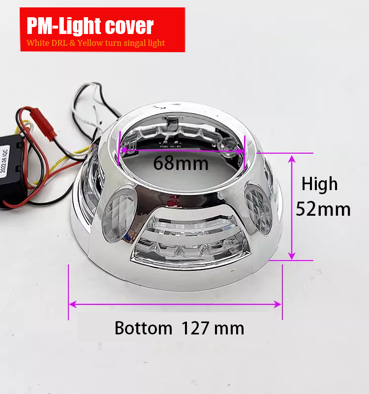 2X Headlight LED Angel Eye light shade Palamera-style crystal cover For 2.5" 3.0" Bi xenon Projector Len Hella3 5 Q5 Covers Bezels