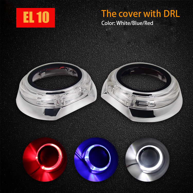 2pcs 2.5" 3.0" light shade cover with DRL turn singal light  Fit for Bi-LED xenon Projector Lens Headlight Hella 3R G5 Q5 Retrofit