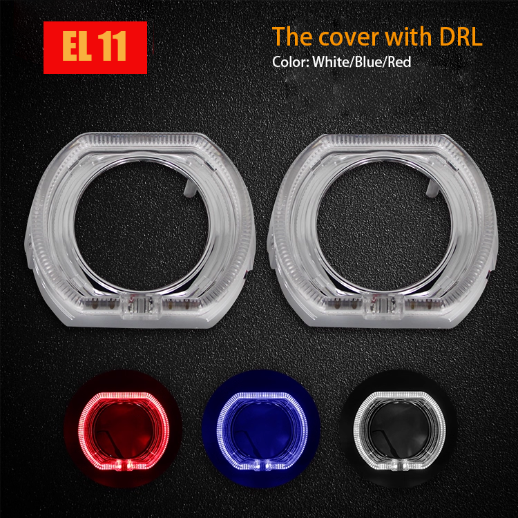 2pcs 2.5" 3.0" light shade cover with DRL turn singal light  Fit for Bi-LED xenon Projector Lens Headlight Hella 3R G5 Q5 Retrofit