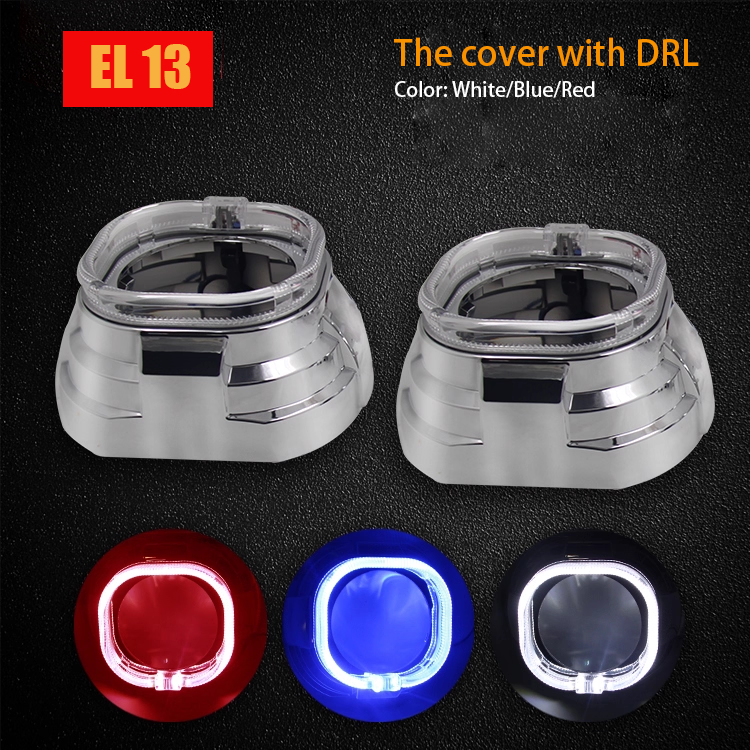 2pcs 2.5" 3.0" light shade cover with DRL turn singal light  Fit for Bi-LED xenon Projector Lens Headlight Hella 3R G5 Q5 Retrofit