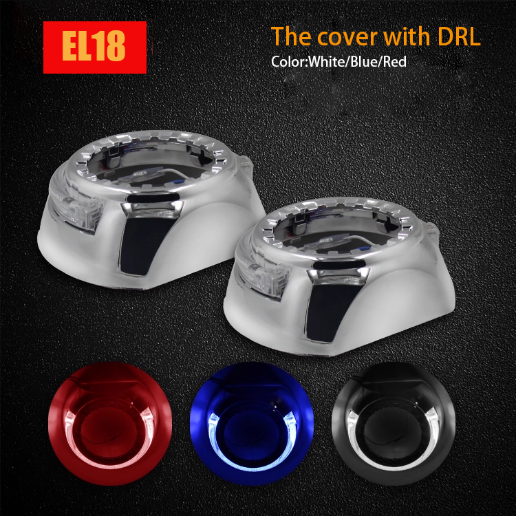 2pcs 2.5" 3.0" light shade cover with DRL turn singal light  Fit for Bi-LED xenon Projector Lens Headlight Hella 3R G5 Q5 Retrofit
