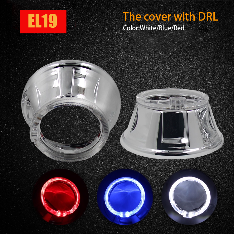 2pcs 2.5" 3.0" light shade cover with DRL turn singal light  Fit for Bi-LED xenon Projector Lens Headlight Hella 3R G5 Q5 Retrofit