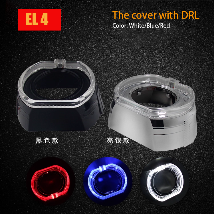 2pcs 2.5" 3.0" light shade cover with DRL turn singal light  Fit for Bi-LED xenon Projector Lens Headlight Hella 3R G5 Q5 Retrofit