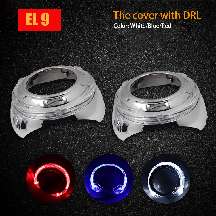 2pcs 2.5" 3.0" light shade cover with DRL turn singal light  Fit for Bi-LED xenon Projector Lens Headlight Hella 3R G5 Q5 Retrofit